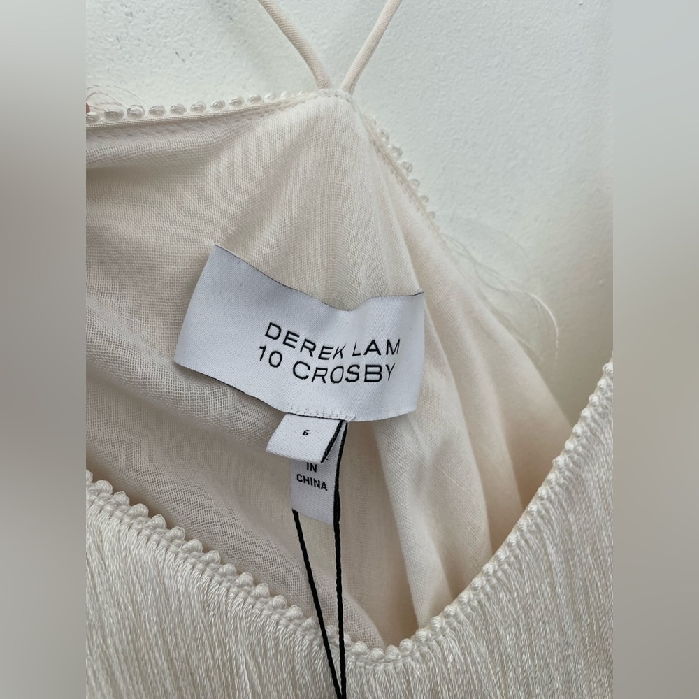NWT DEREK LAM 10 CROSBY Silk Fringe Cami  | Boho Western Size 6 Classic Summer - Picture 5 of 7